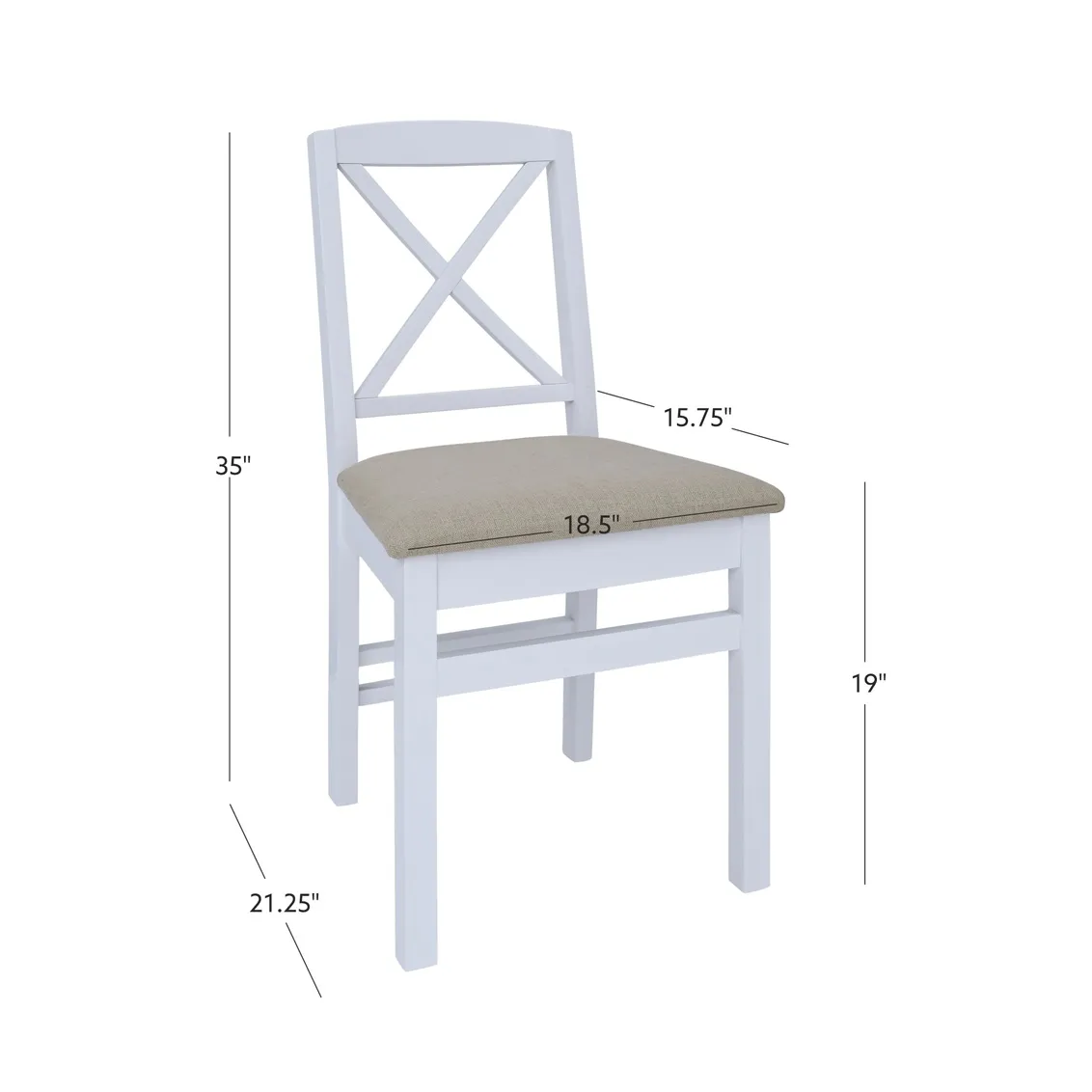 TRIENA X-BACK DINING CHAIR WHITE