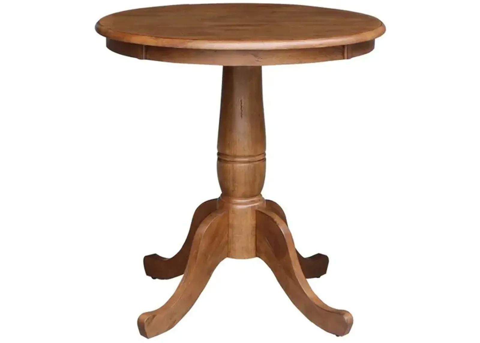 John Thomas Dining Essentials 36 Inch Round Table Top with 30 Inch Traditional Pedestal Base in Bourbon Oak