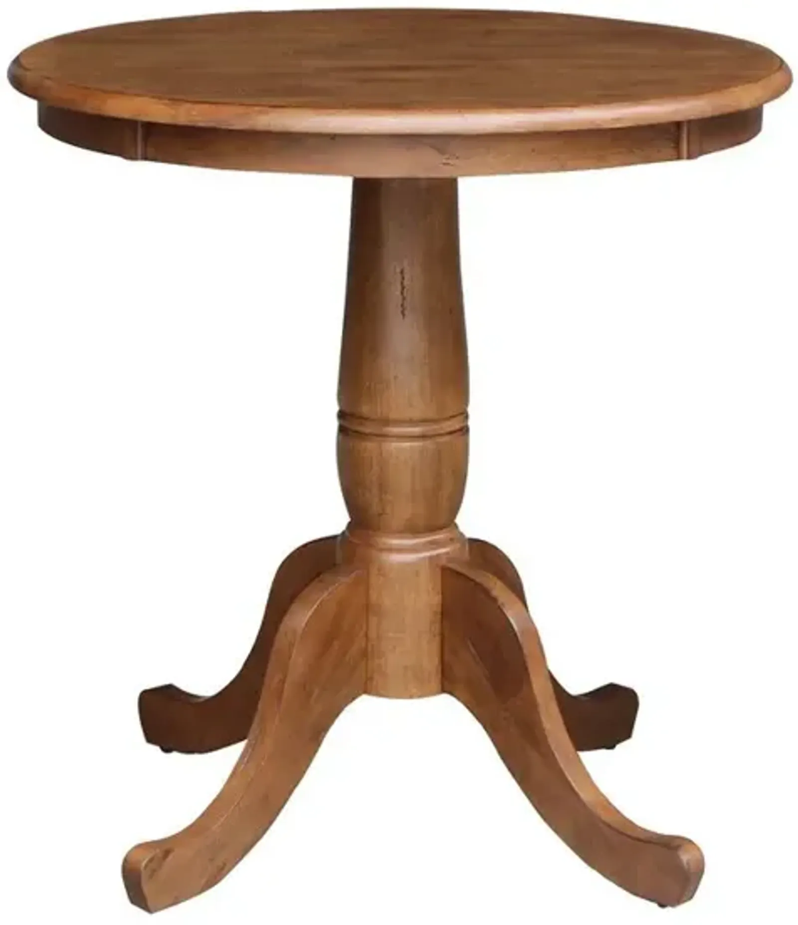 John Thomas Dining Essentials 36 Inch Round Table Top with 30 Inch Traditional Pedestal Base in Bourbon Oak