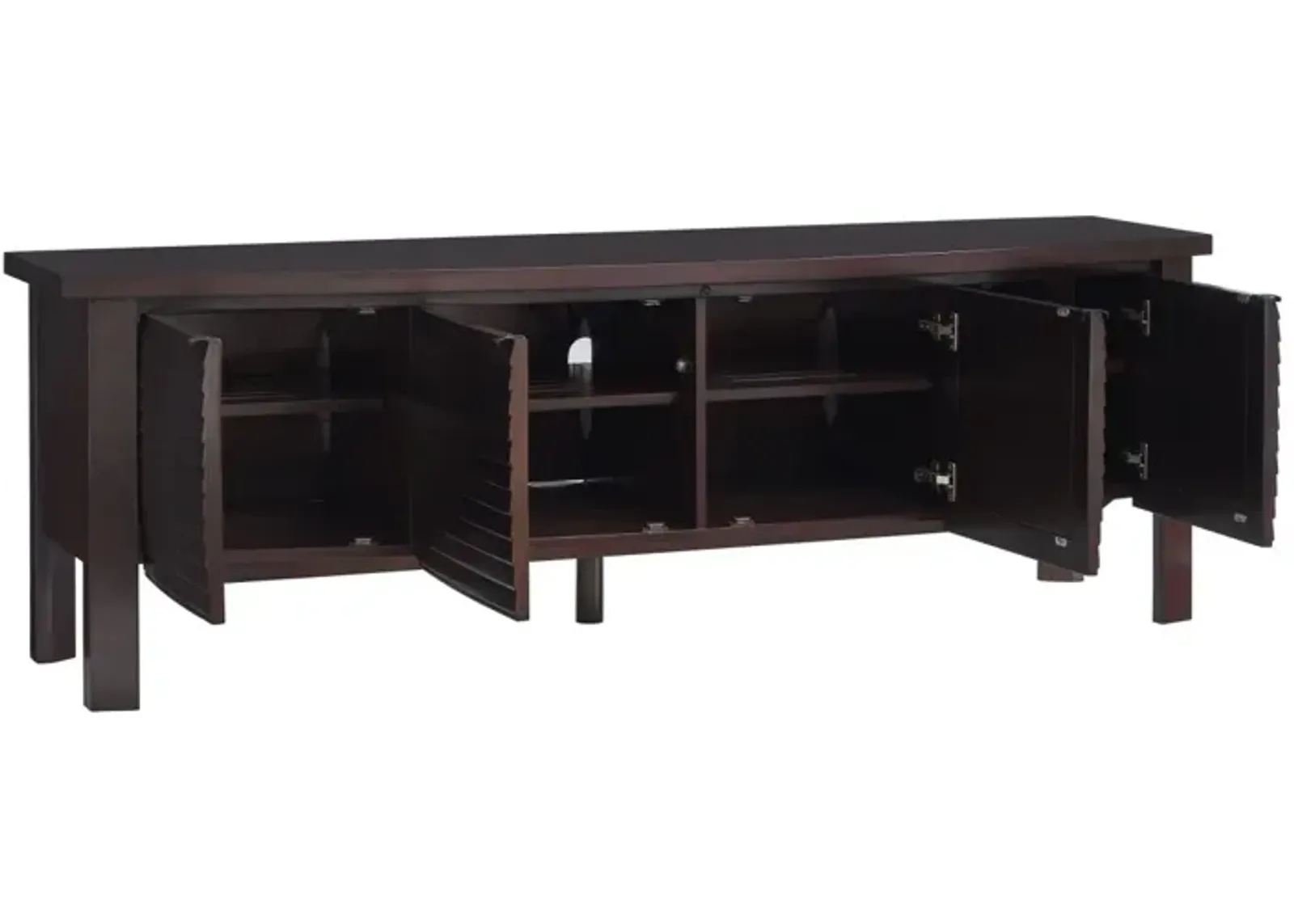 Sligh by Lexington Studio Designs Lumina 84.5 Inch Cherry Wood TV Stand with Adjustable Shelves Brown