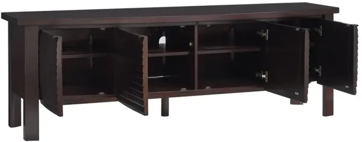 Sligh by Lexington Studio Designs Lumina 84.5 Inch Cherry Wood TV Stand with Adjustable Shelves Brown