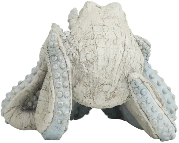 UMA Home Decor Beige Polystone Octopus Sculpture with Light Blue Tentacles