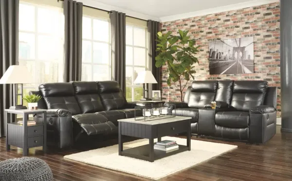 Ashley Kempten Black Reclining Sofa
