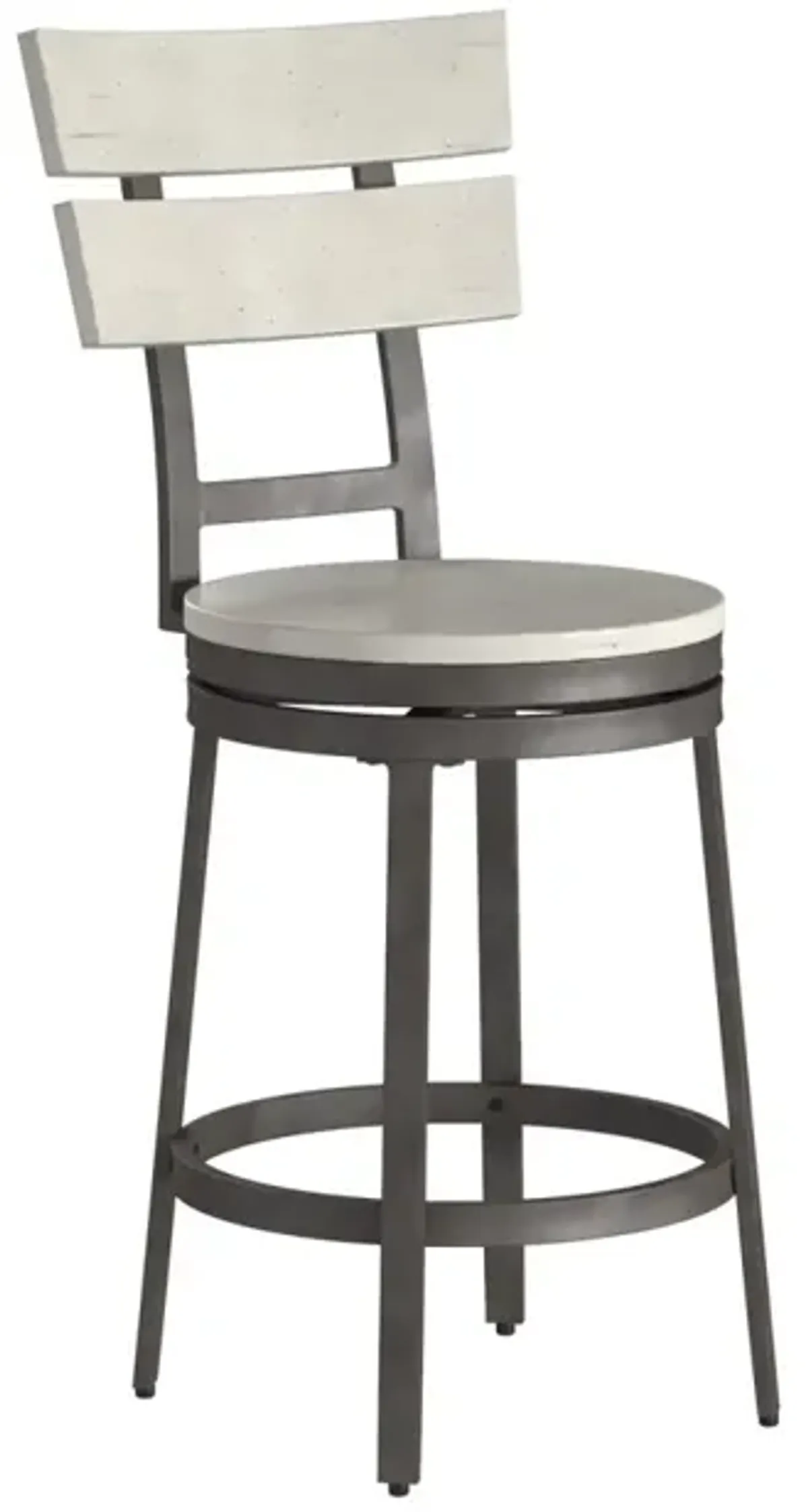 American Woodcrafters Metal Barstool Middle Gray Metal Finish Counter Stool with Back-Wood Frame