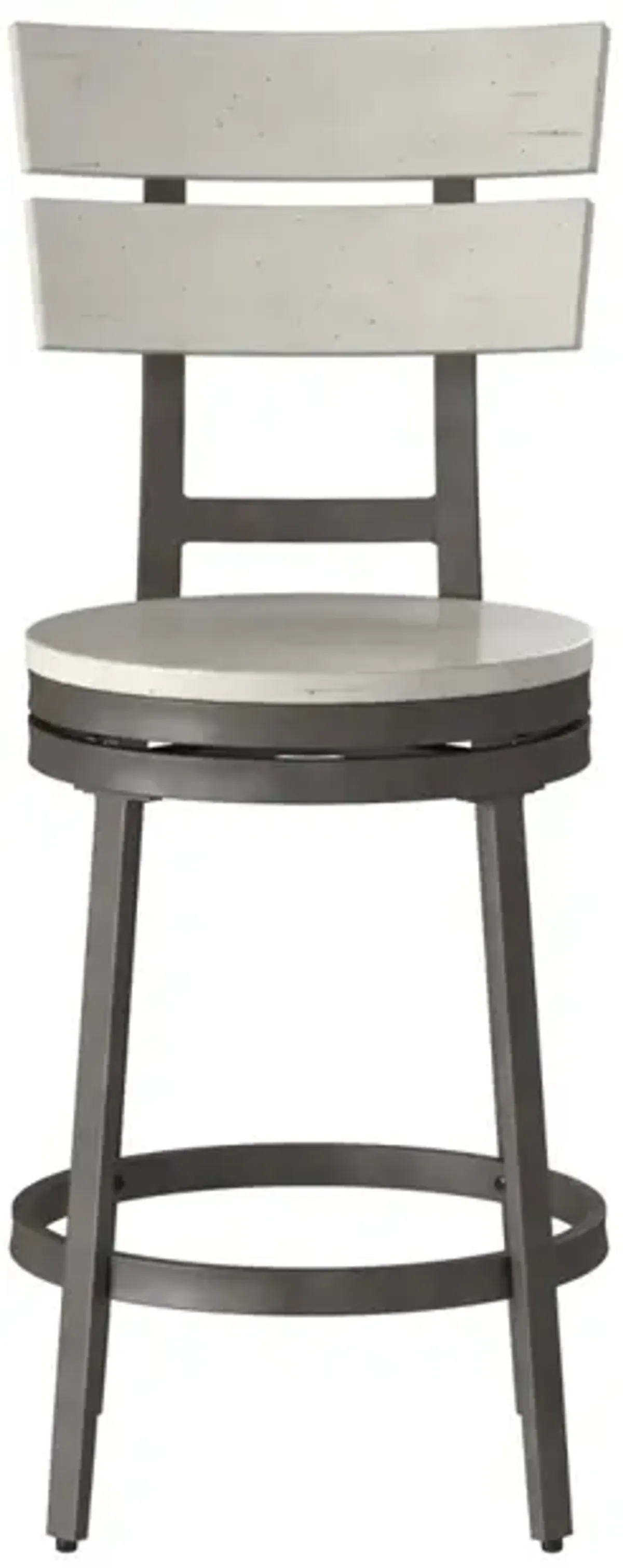 American Woodcrafters Metal Barstool Middle Gray Metal Finish Counter Stool with Back-Wood Frame