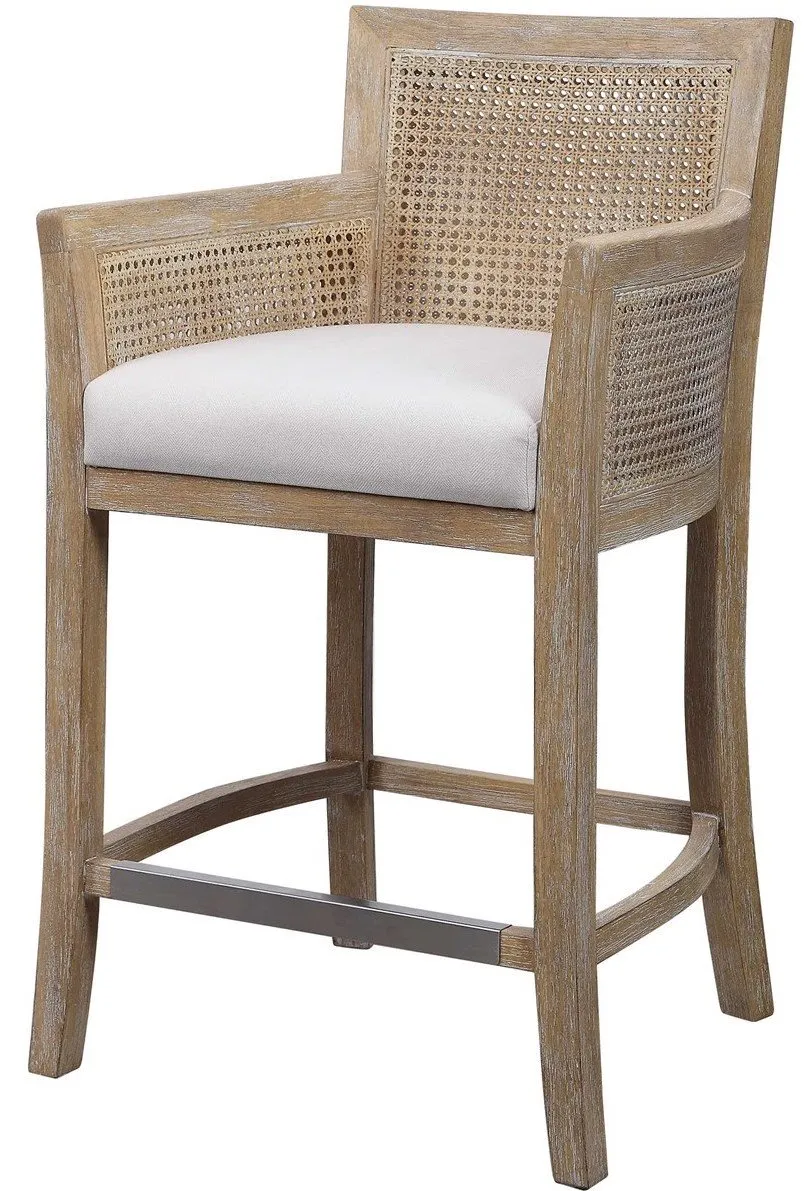 ENCORE OFF-WHITE NATURAL COUNTER HEIGHT STOOL