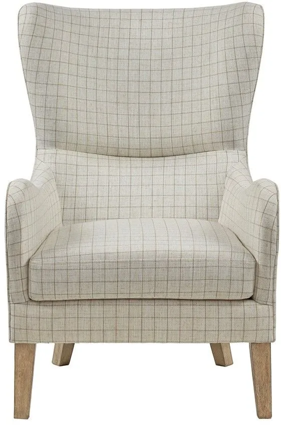 MADISON PARK LINEN ARIANNA SWOOP WING CHAIR