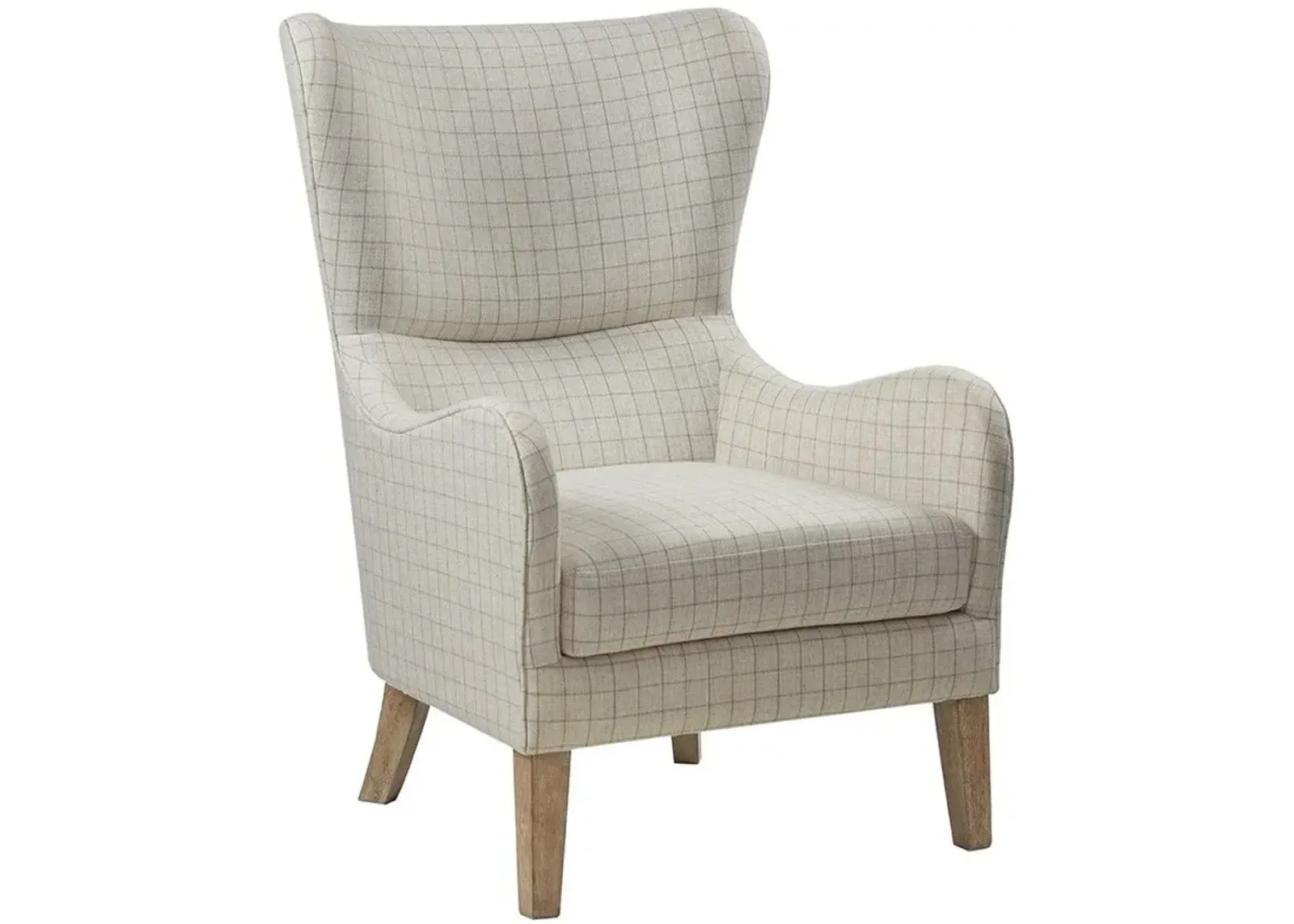 Olliix Madison Park Linen Arianna Swoop Wing Chair