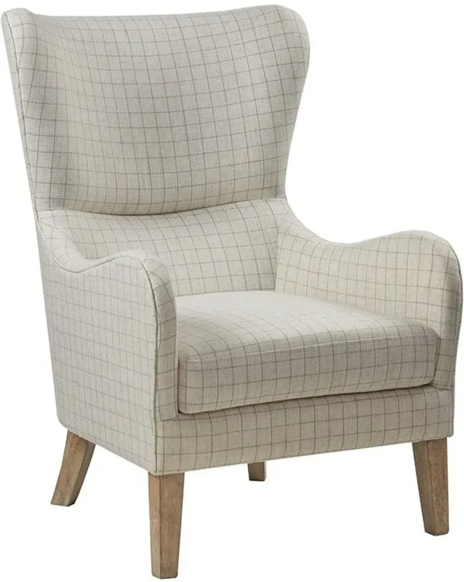 Olliix Madison Park Linen Arianna Swoop Wing Chair