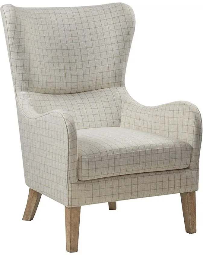 MADISON PARK LINEN ARIANNA SWOOP WING CHAIR