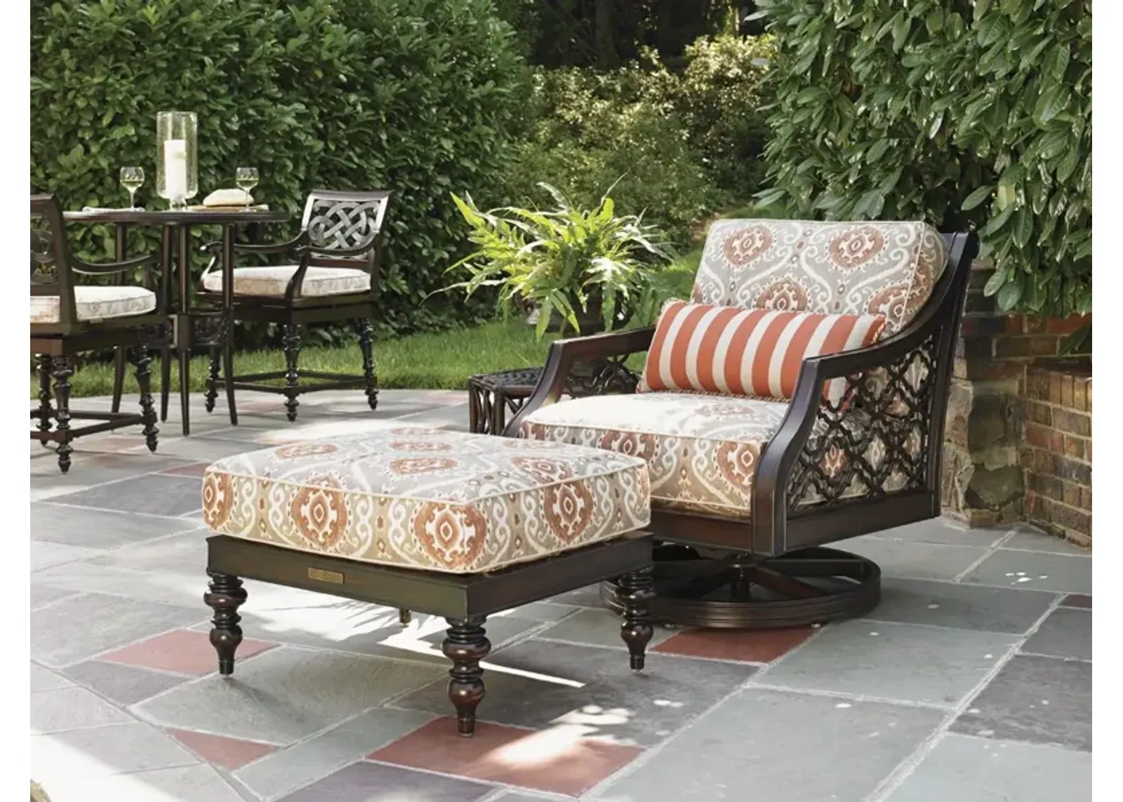 Tommy Bahama Outdoor by Lexington Royal Kahala Black Sands Ottoman