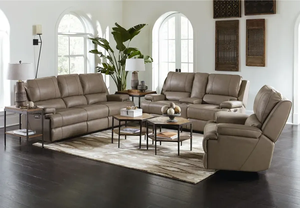 Bassett Parsons Flax Power Console Loveseat