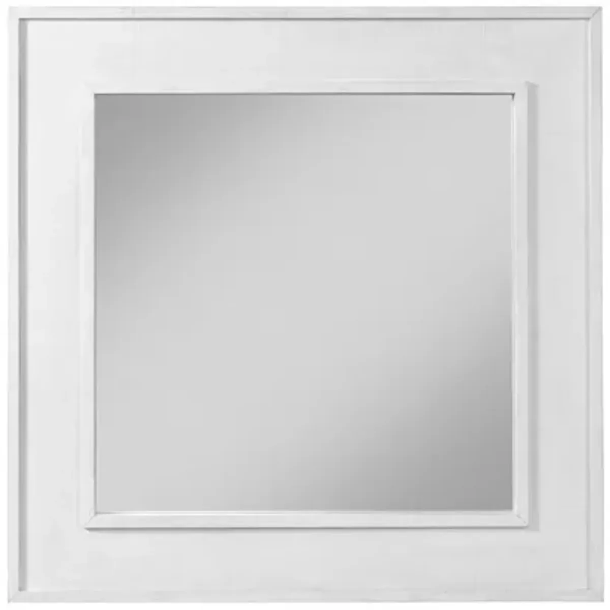 Universal Modern Farmhouse Rustic Off White Square Mirror