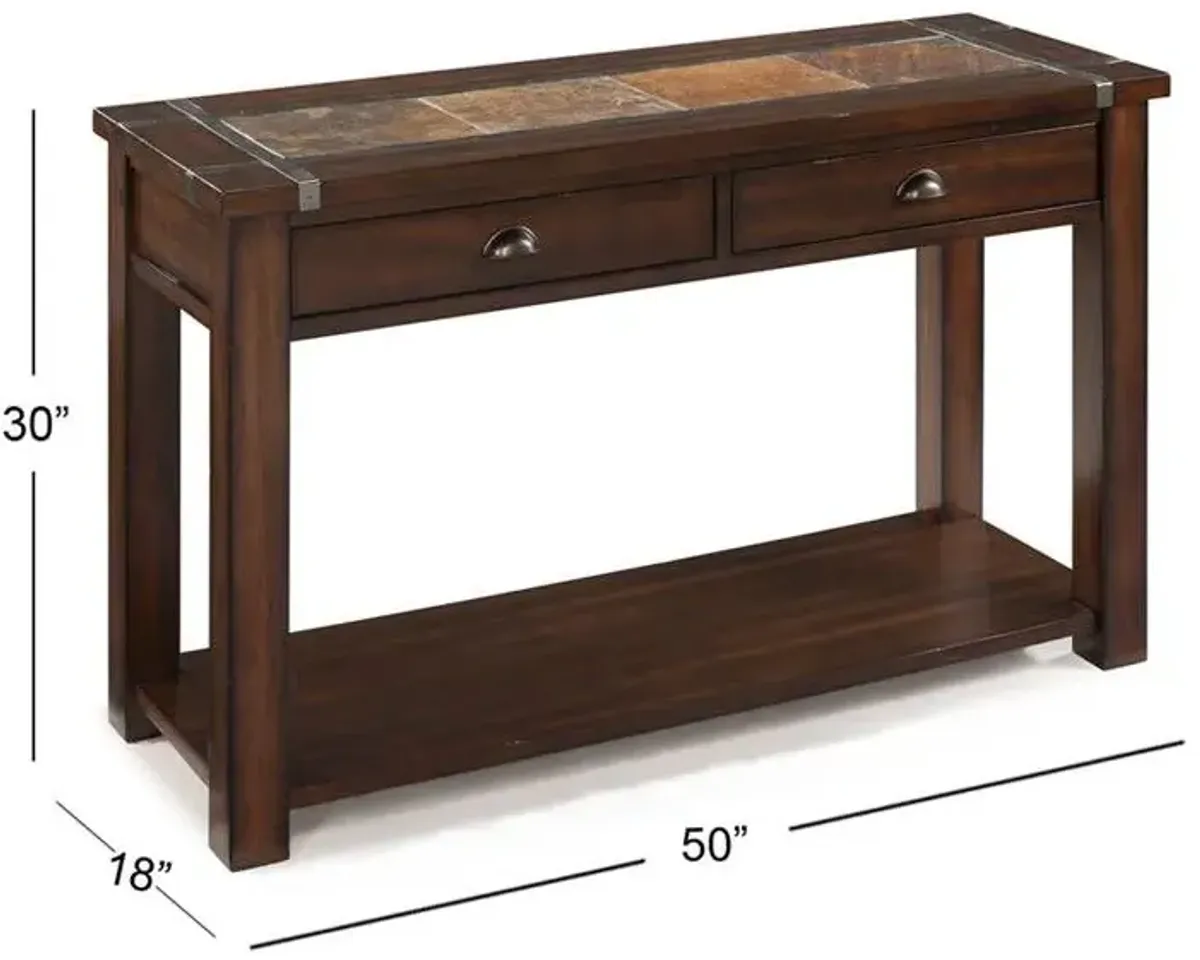 Magnussen Roanoke Rectangular 2-Drawer Sofa Table Cherry