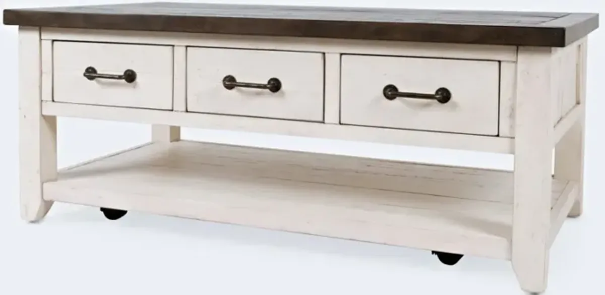 Jofran Madison County Harris Cocktail Table Vintage White