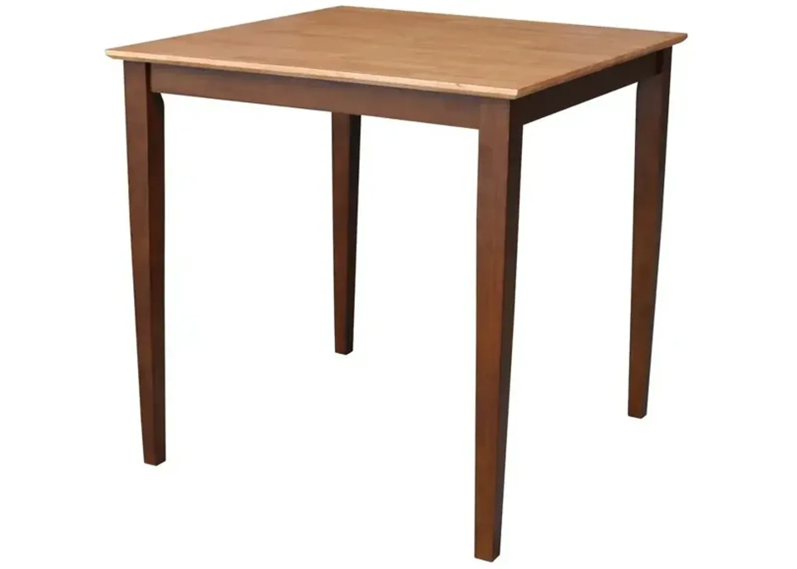 Dining Essentials 36 Inch Square Table Top with 36 Inch Shaker Legs in Cinnamon/Espresso