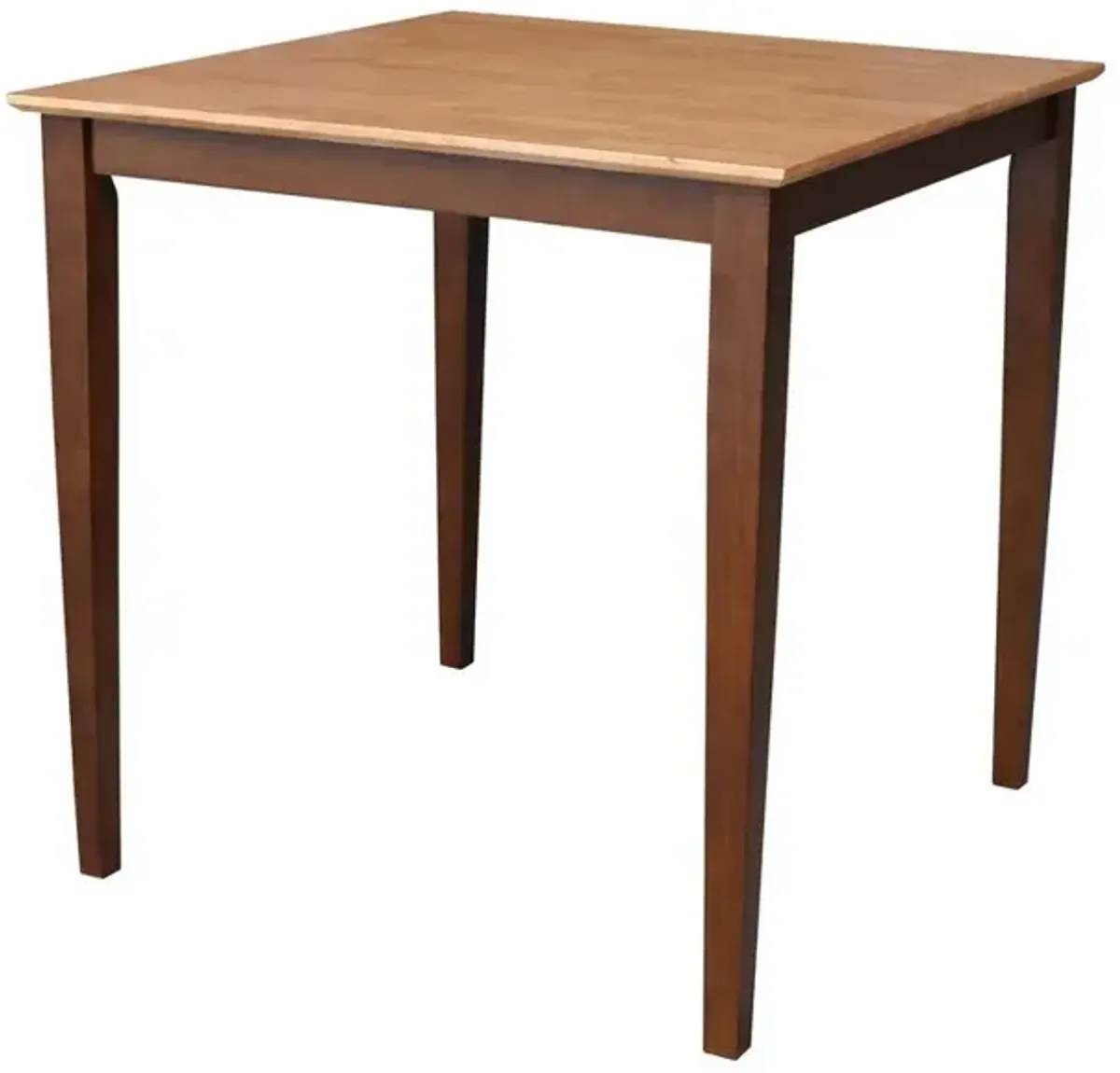 Dining Essentials 36 Inch Square Table Top with 36 Inch Shaker Legs in Cinnamon/Espresso