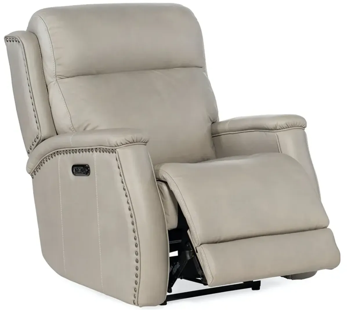 RHEA SAHARA ASH ZERO GRAVITY POWER LEATHER RECLINER WITH POWER HEADREST