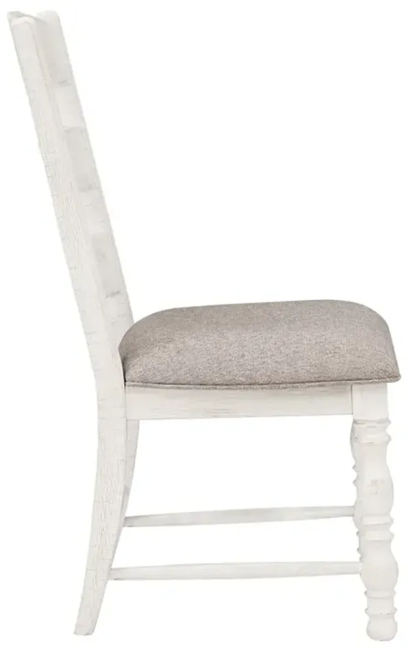 Steve Silver Heston Side Chair In Weathered White Finish