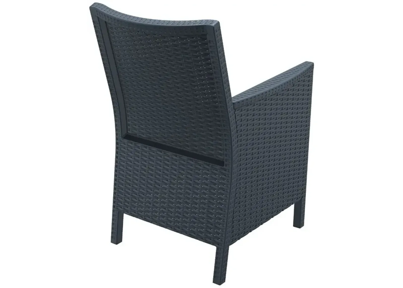 Compamia California Resin Wickerlook Lounge Chair Dark Gray with Sunbrella Natural Cushion