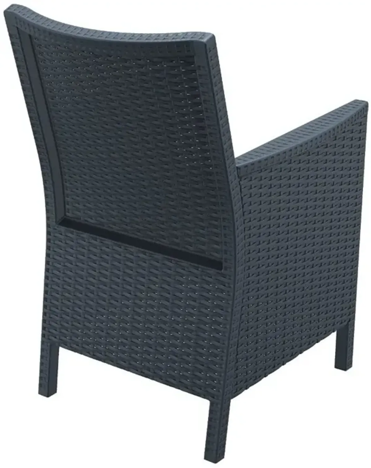 Compamia California Resin Wickerlook Lounge Chair Dark Gray with Sunbrella Natural Cushion