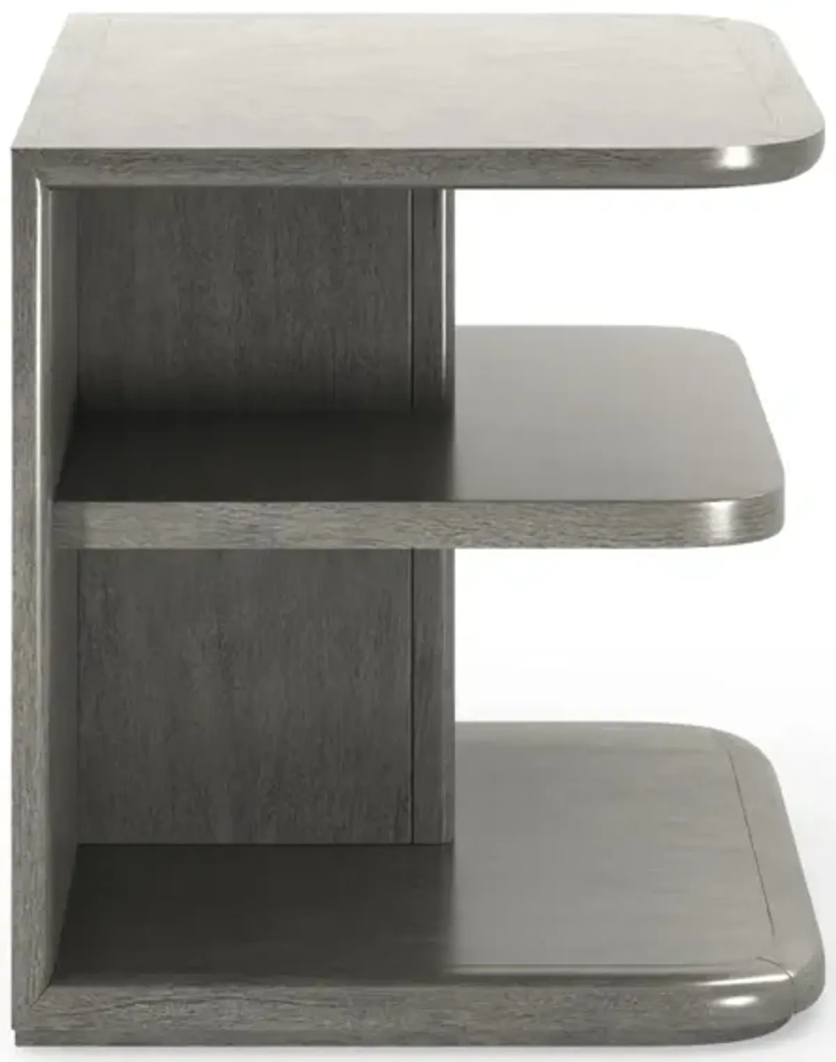 Casa Inspirata Cannello End Table in Argento Medium Grey Wood Finish