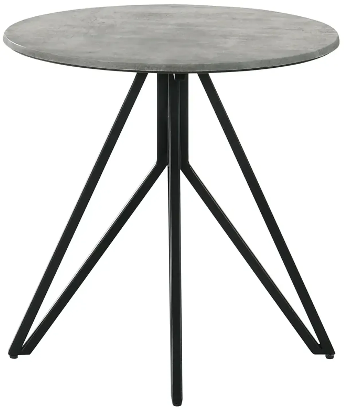 Coaster Hadi Round Smarttop Side End Table Cement & Gunmetal