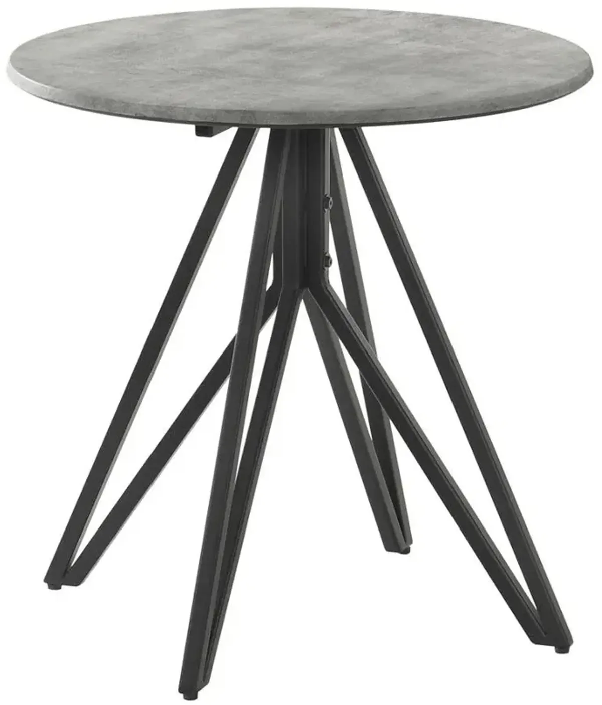 Coaster Hadi Round Smarttop Side End Table Cement & Gunmetal