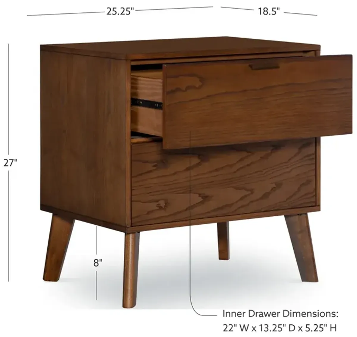 Linon Reid 2-Drawer Nightstand
