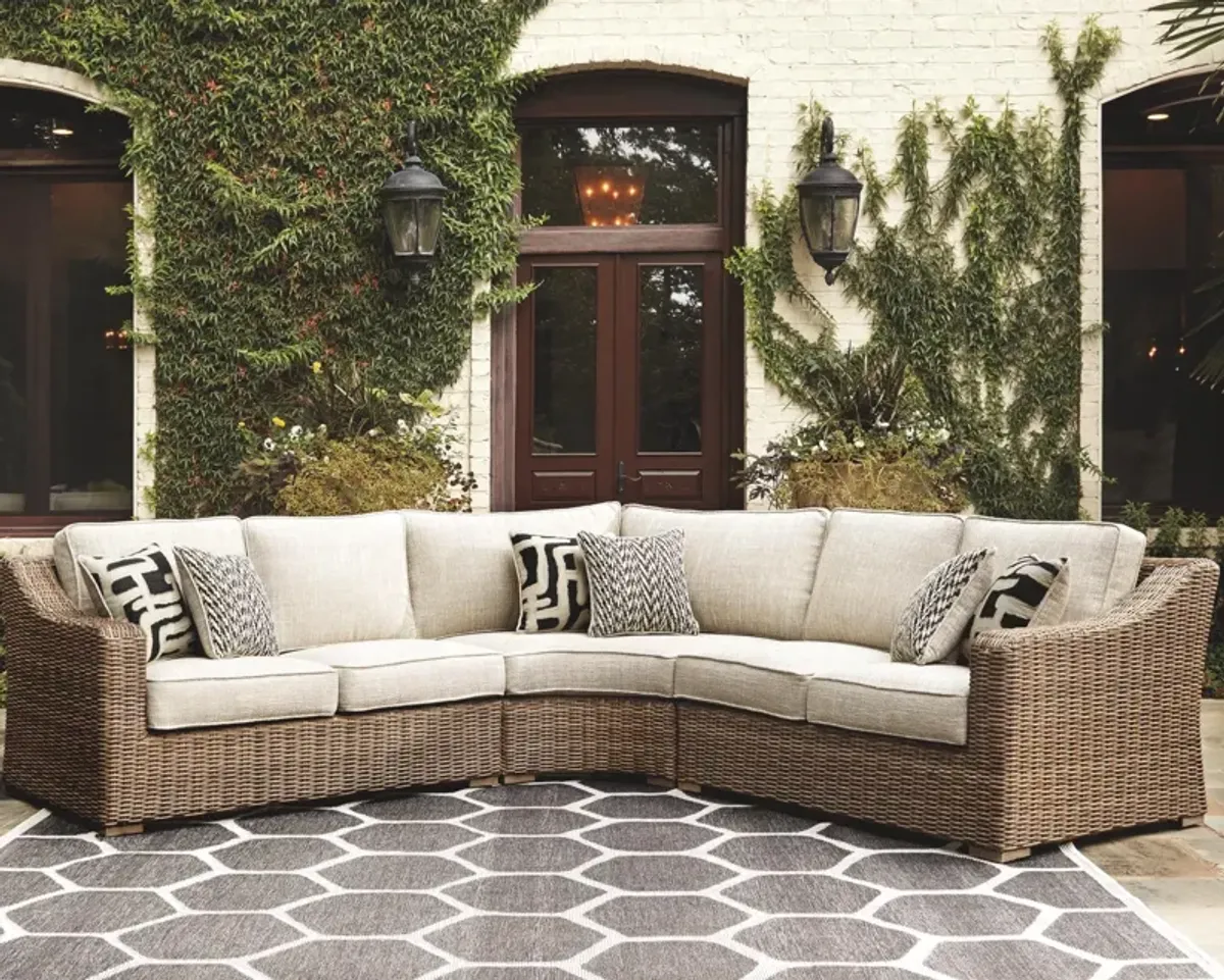 Ashley Beachcroft 3-Piece Outdoor Seating Set Beige Signature Design