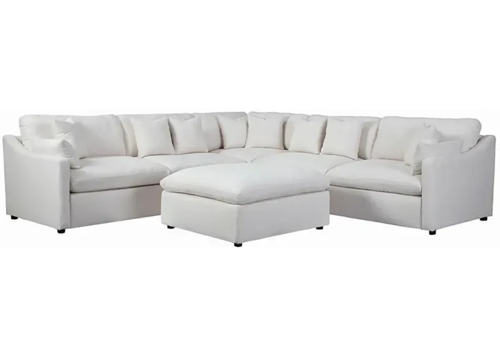 Coaster Hobson Square Upholstered Ottoman Ivory