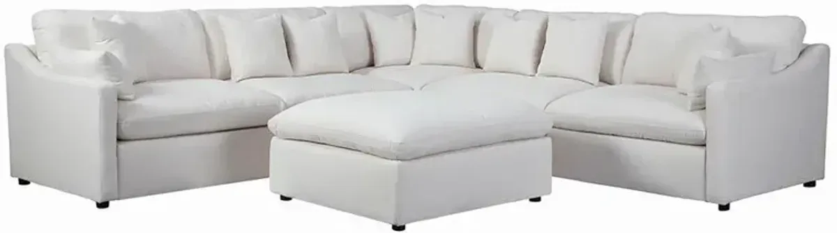 Coaster Hobson Square Upholstered Ottoman Ivory