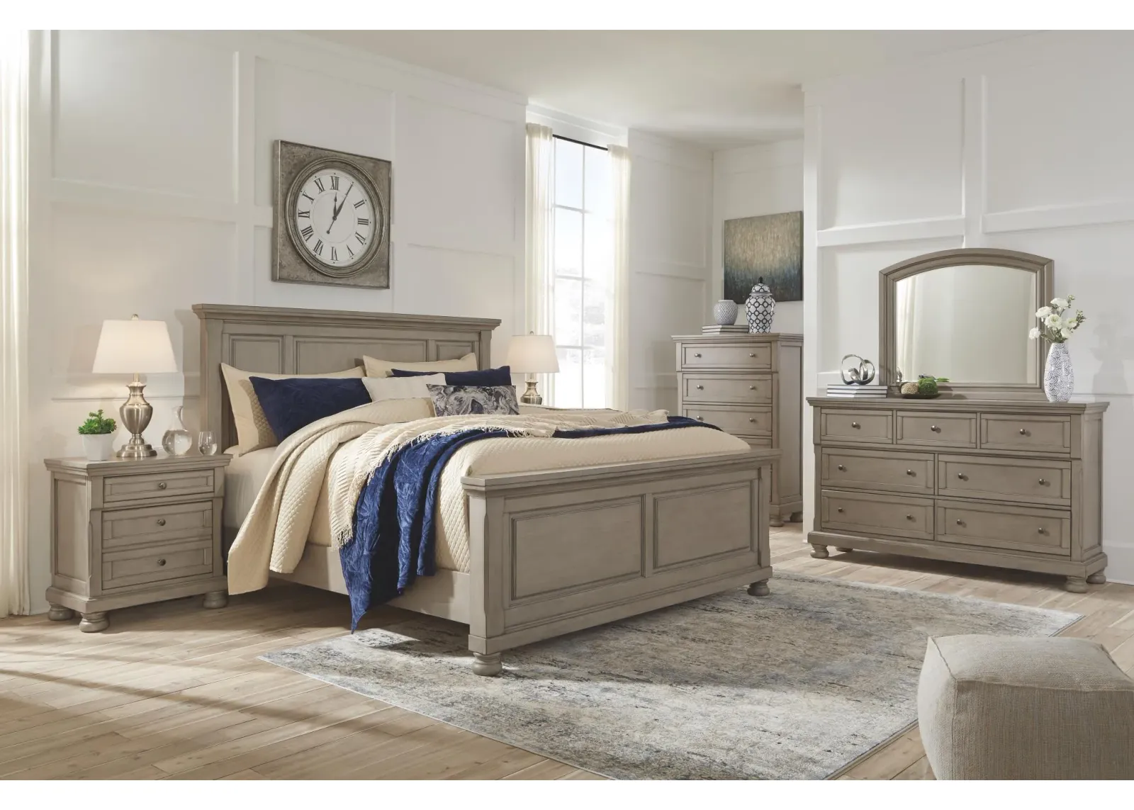 Ashley Lettner Light Gray California King Sleigh Bed