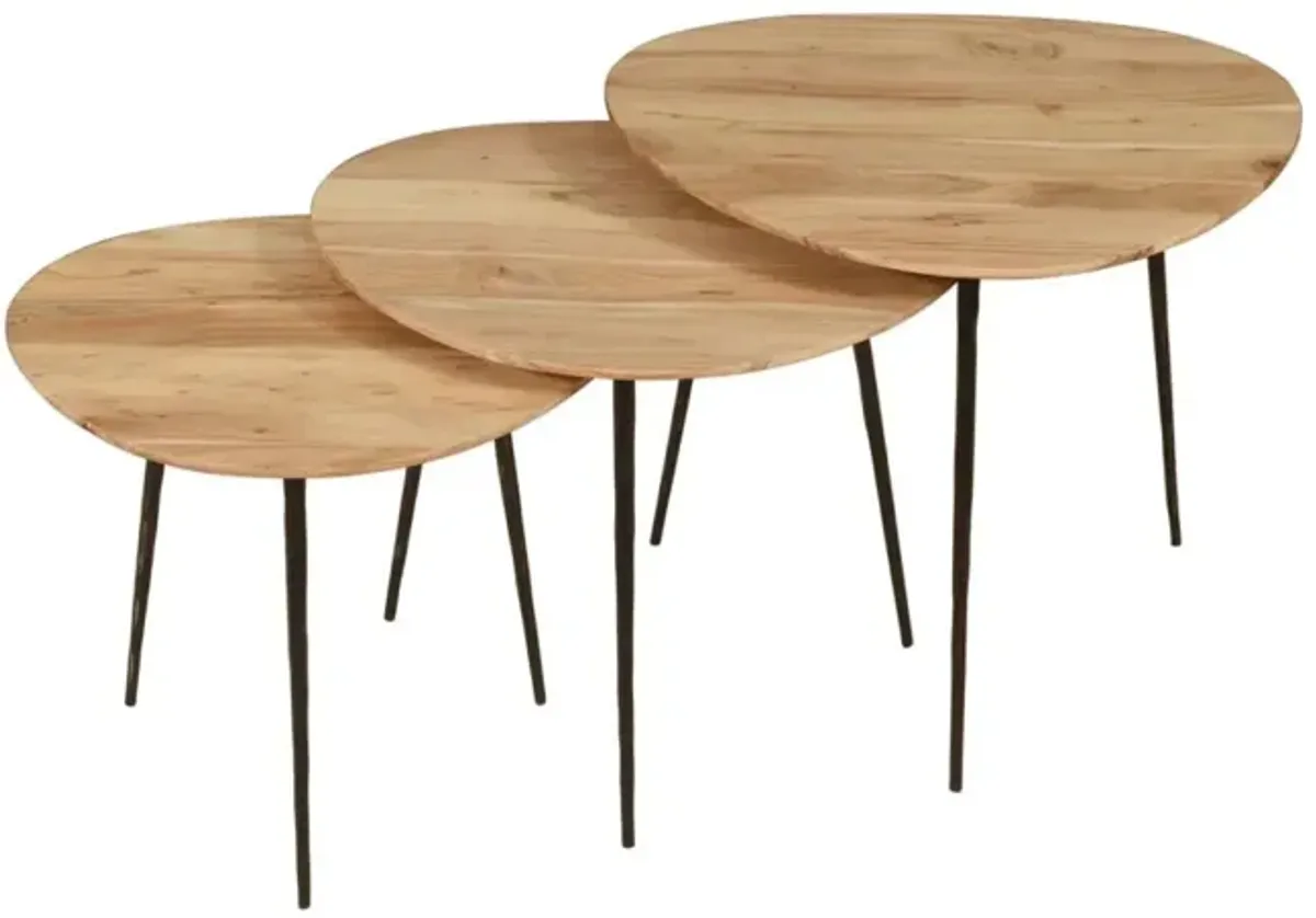 Jofran Reeves Nesting Table Set of 3 Natural