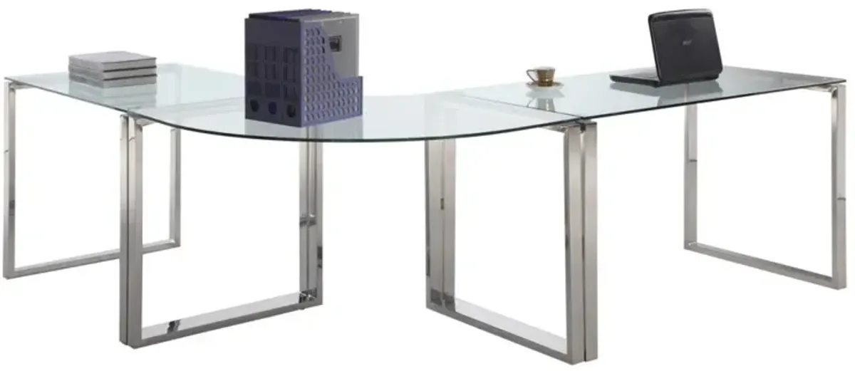 Chintaly Contemporary Desk with Glass Top