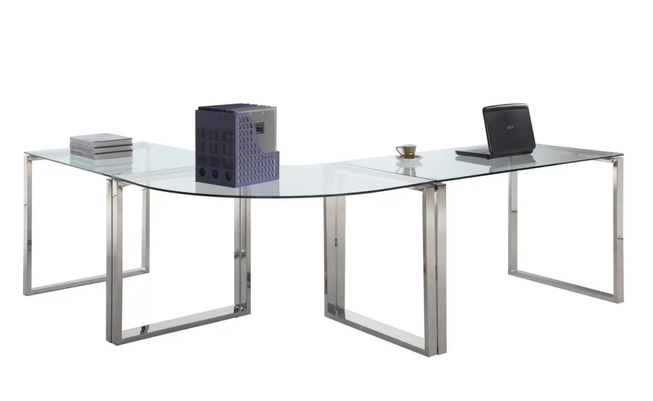 CONTEMPORARY DESK WITH GLASS TOP