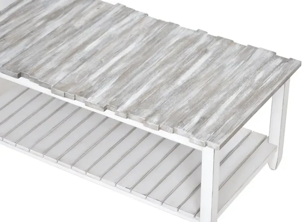 Seawinds Picket Fence Coffee Table Grey/Blanc Finish