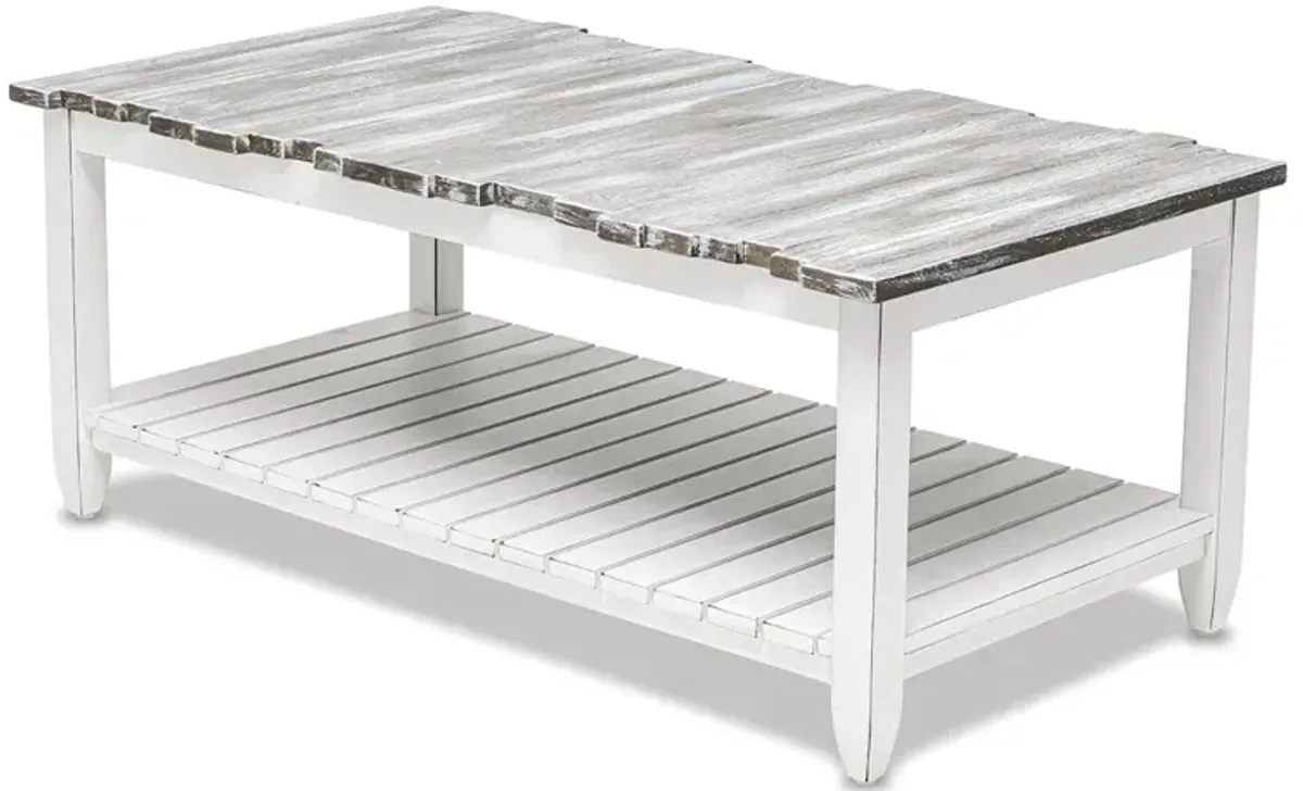 Seawinds Picket Fence Coffee Table Grey/Blanc Finish