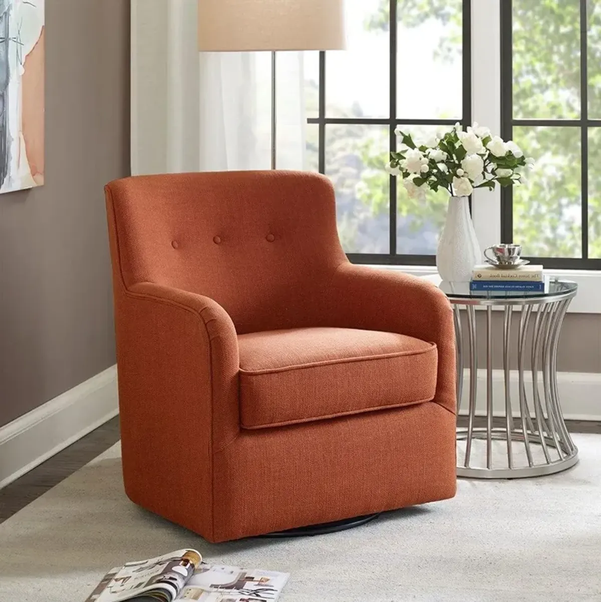 Olliix Madison Park Spice Adele Swivel Chair