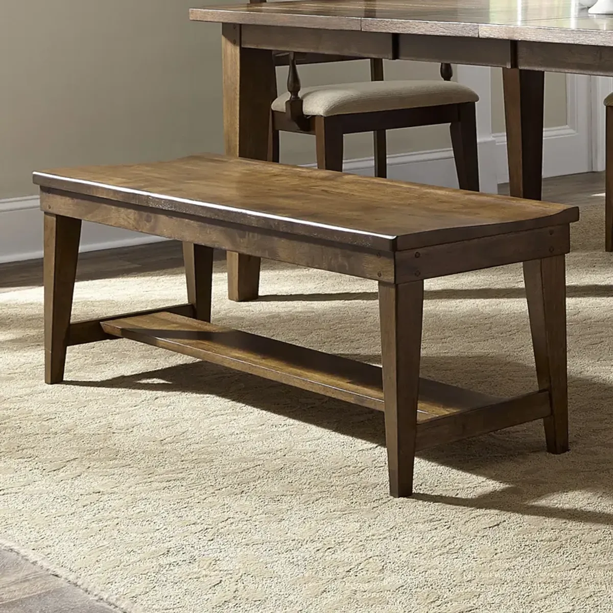 Liberty Furniture Hearthstone Rustic Oak Bench