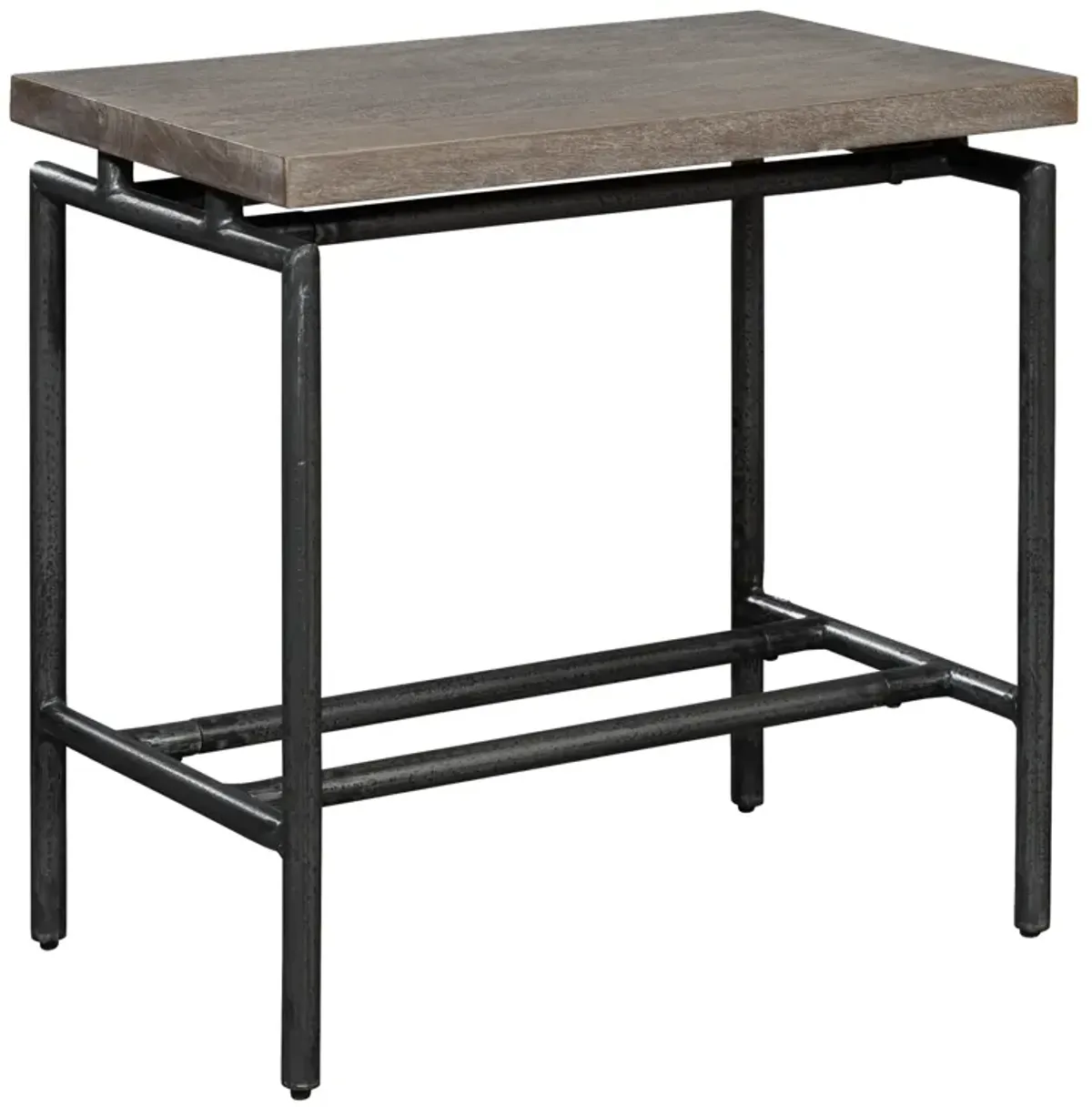 Hekman Rectangular Solid Wood Chairside Table Gray Sedona