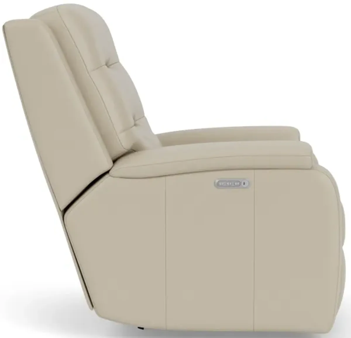 Flexsteel Arlo Chalk Leather Triple Power Rocking Recliner