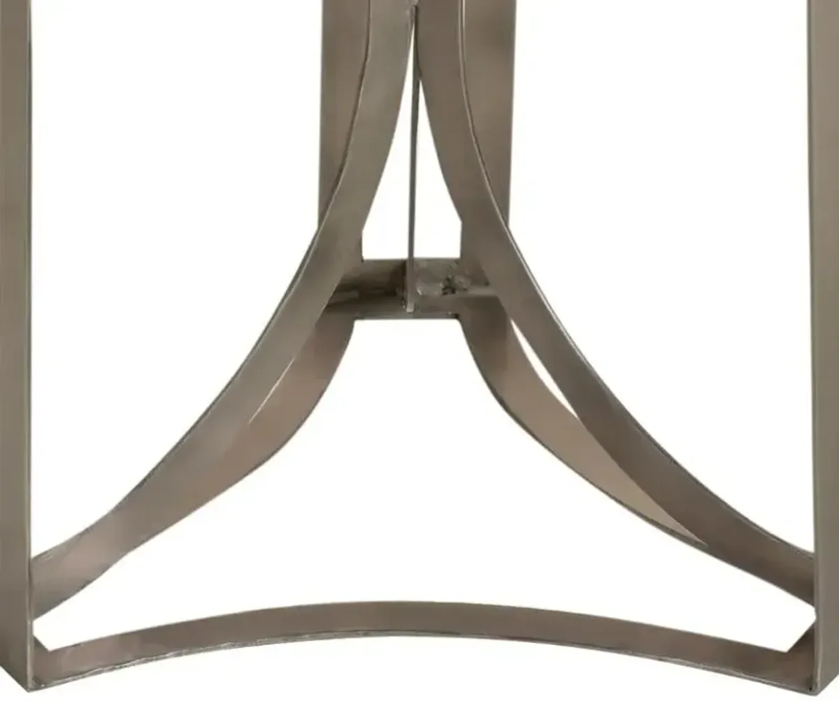 BENGAL MANOR ANTIQUE NICKEL/GREY ACCENT TABLE