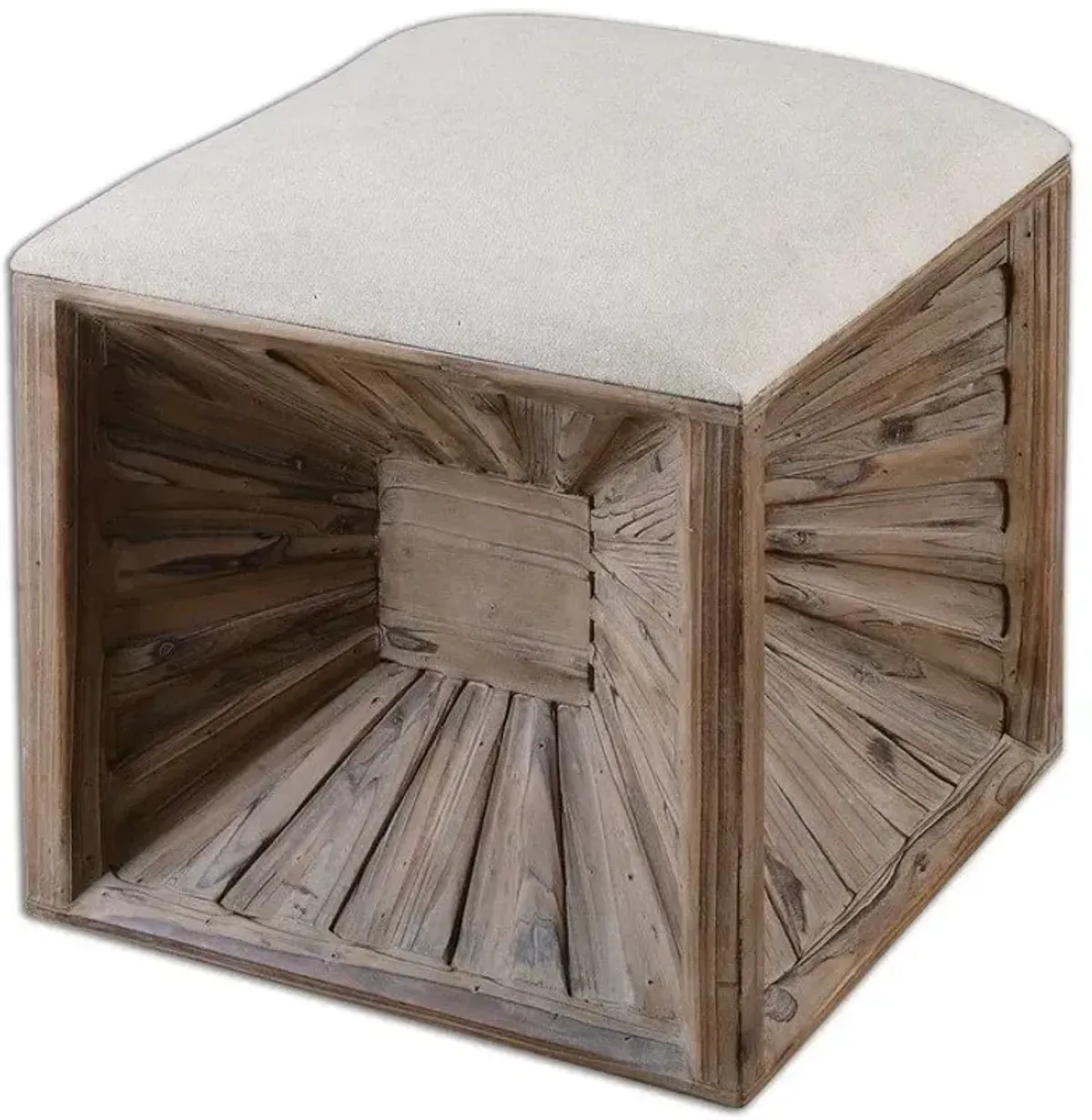 Uttermost Jia Tan Linen Ottoman