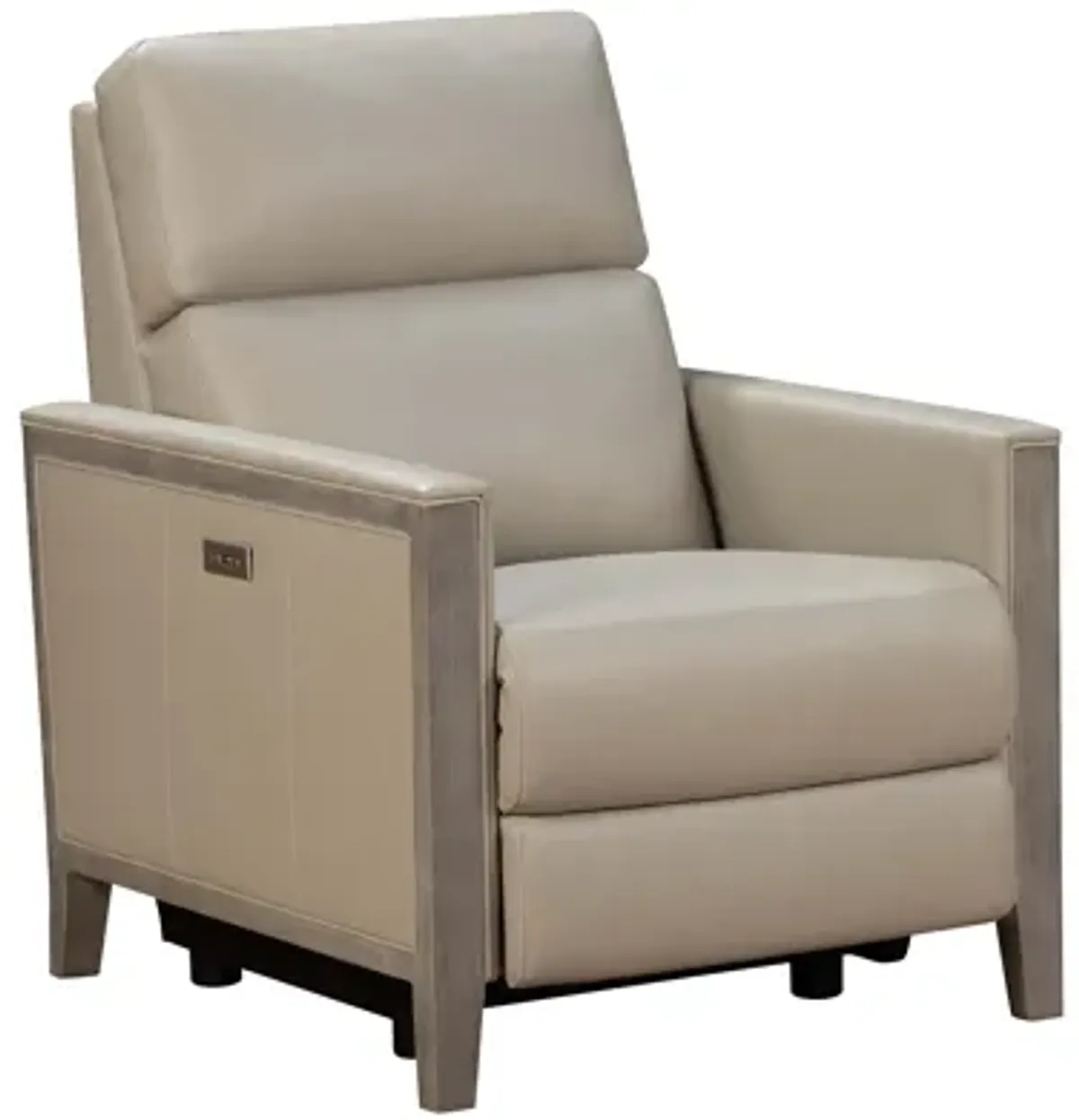 Barcalounger Hartman Power Leather Recliner in Bentley Dove