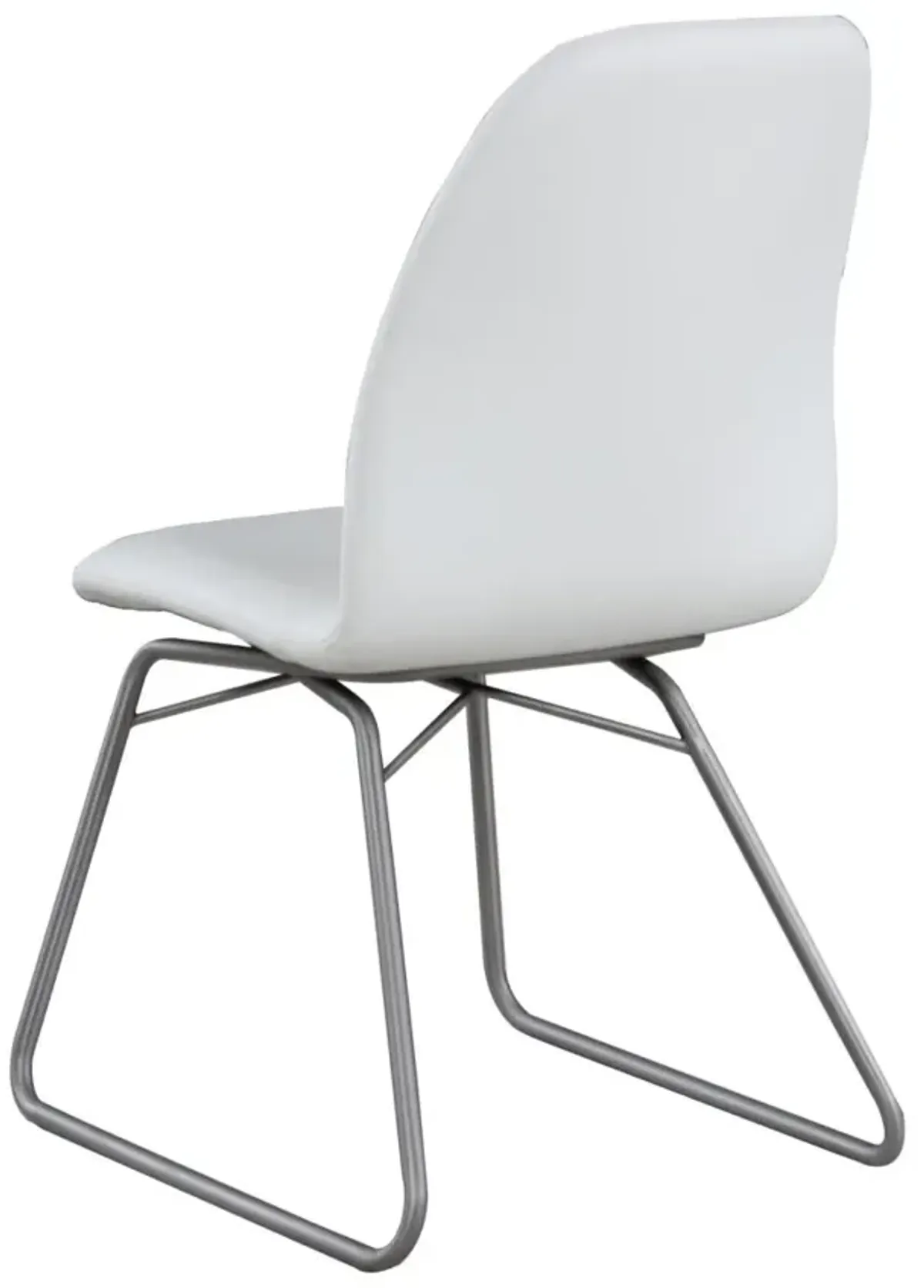 Chintaly Charlotte White Contemporary Curved-Back Side Chair with Sled Base