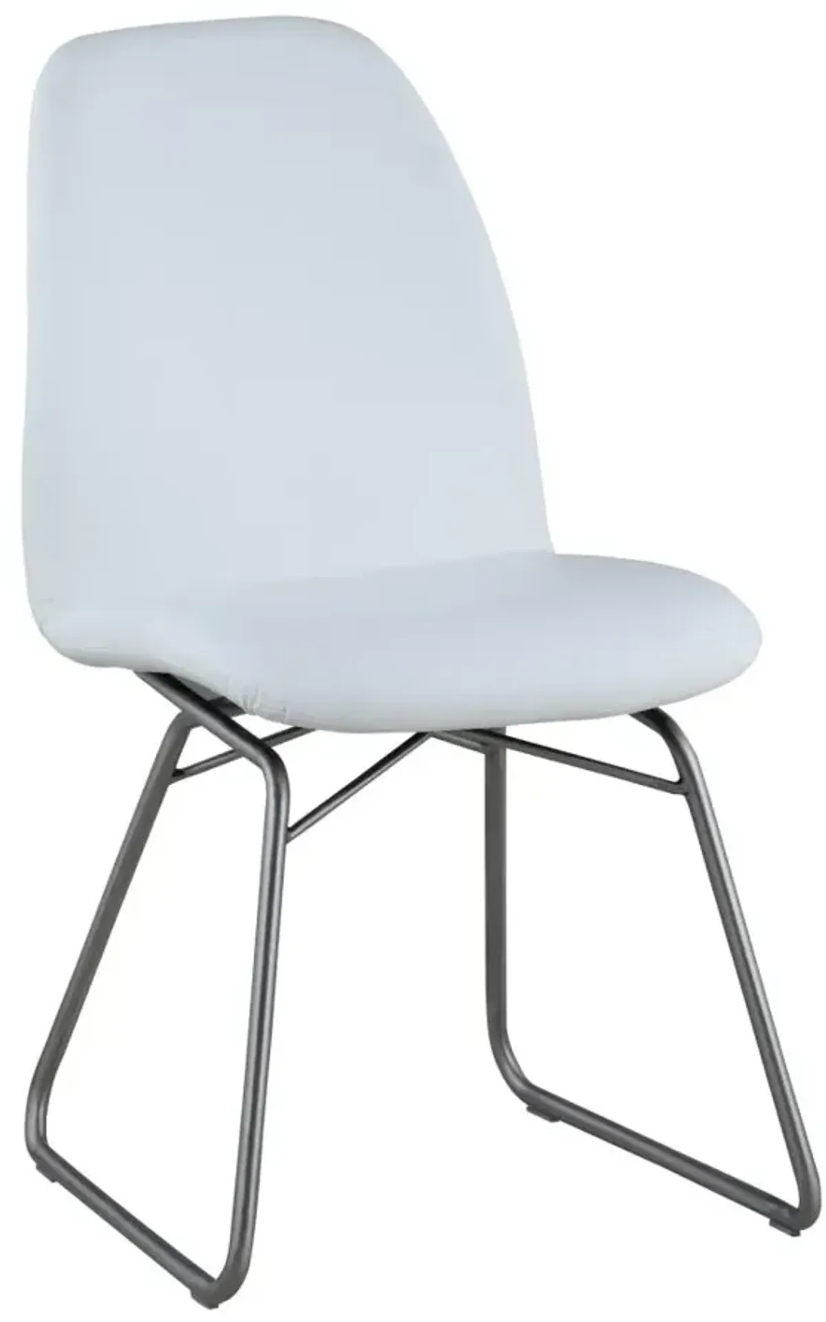 Chintaly Charlotte White Contemporary Curved-Back Side Chair with Sled Base