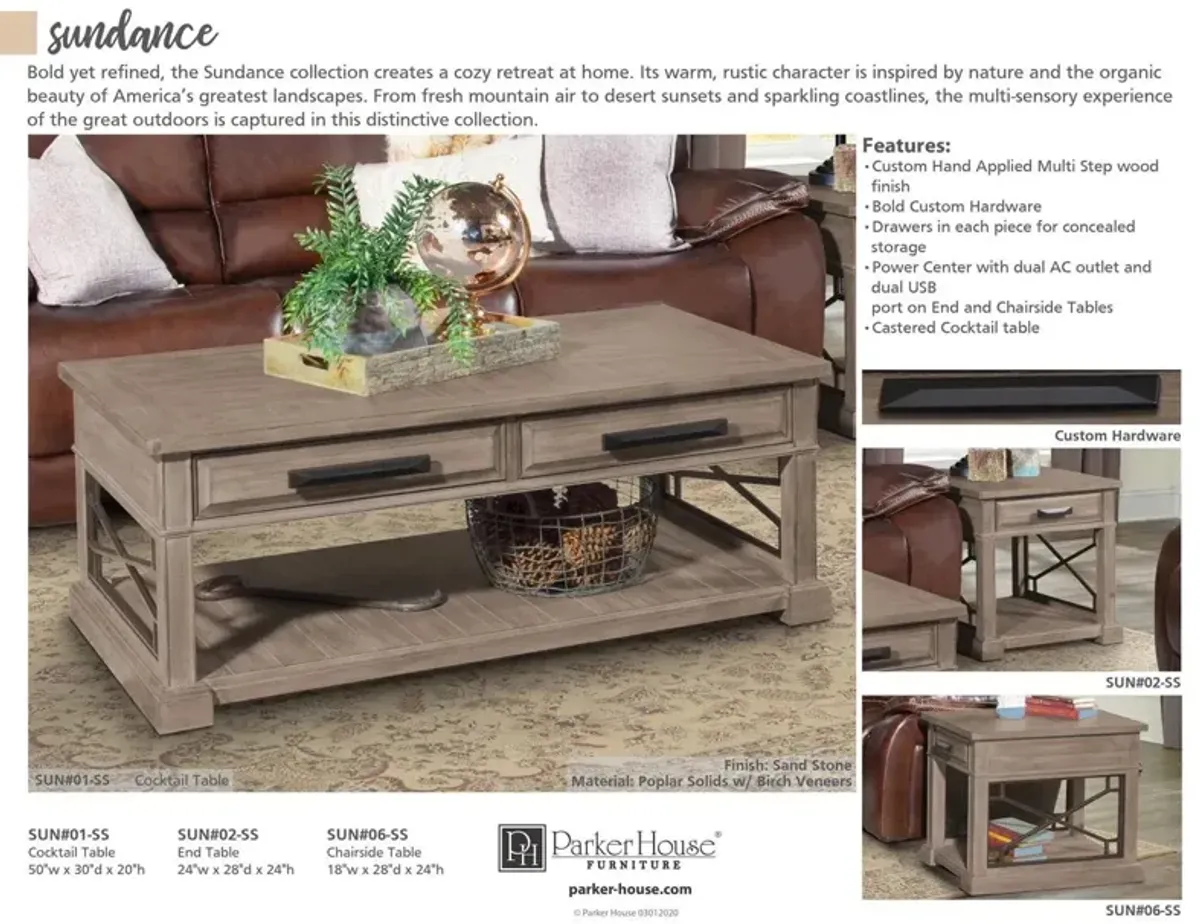 Parker House Sundance End Table in Sandstone Color