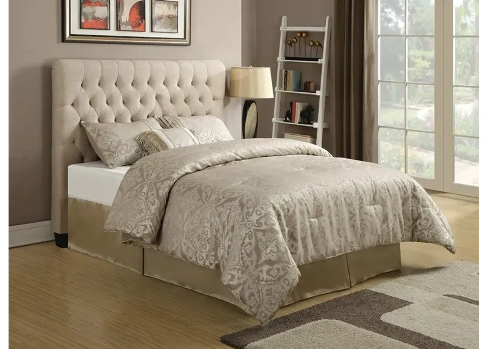 Coaster Chloe Upholstered King Panel Headboard Oatmeal