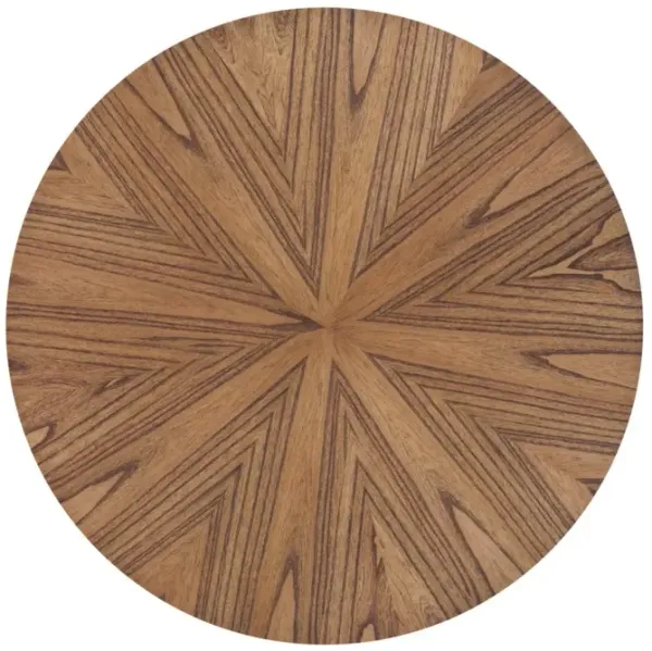 Martin Svensson Lax 36 Inch Round Coffee Table with Storage in Warm Nutmeg